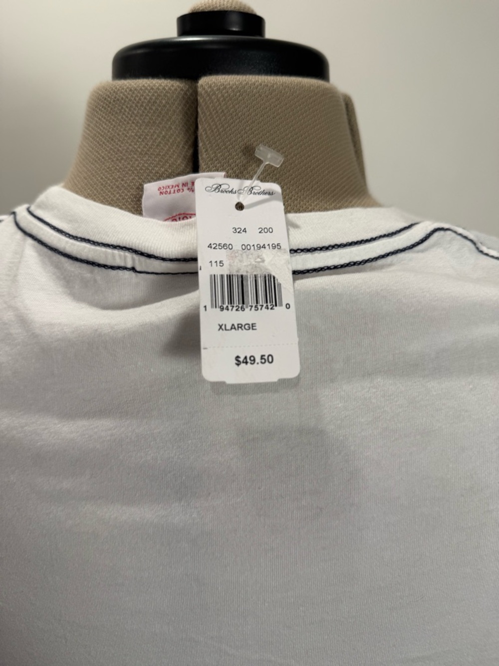 Brooks Brothers Sheep Graphic Tee White Navy Cotton T-Shirt - Picture 3 of 4
